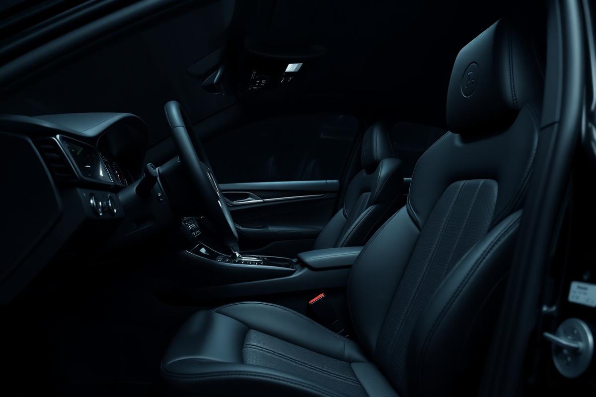 Spotless detailed car interior with clean leather seats