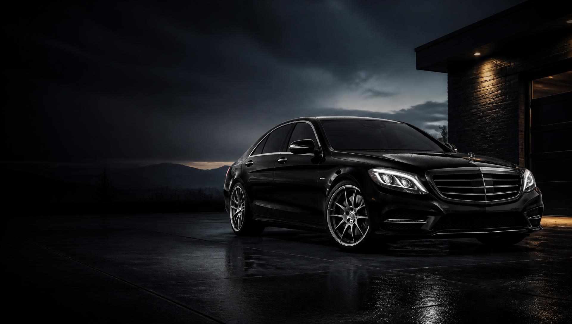 Freshly detailed glossy black car with a mirror-like finish